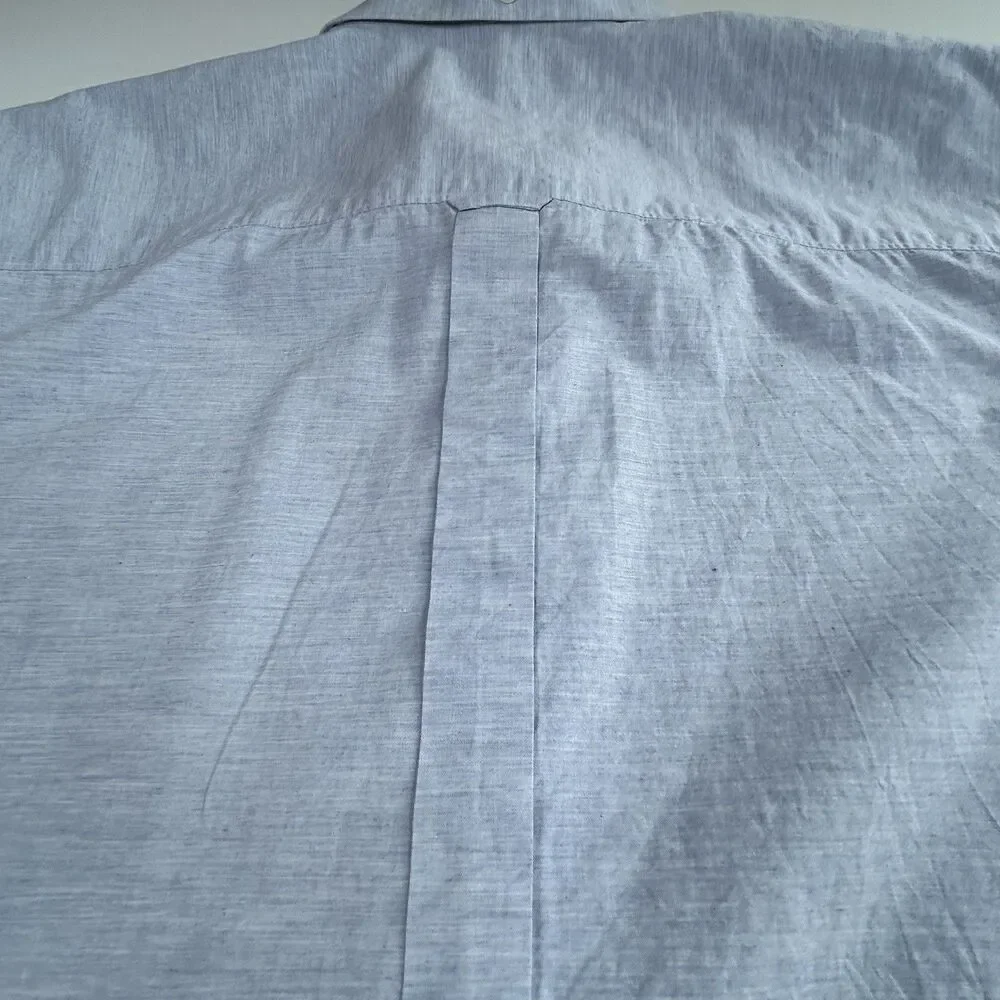 Ben Sherman Blue Cotton Short Sleeve Button Up Shirt Striped Cuffs Men's XXL
